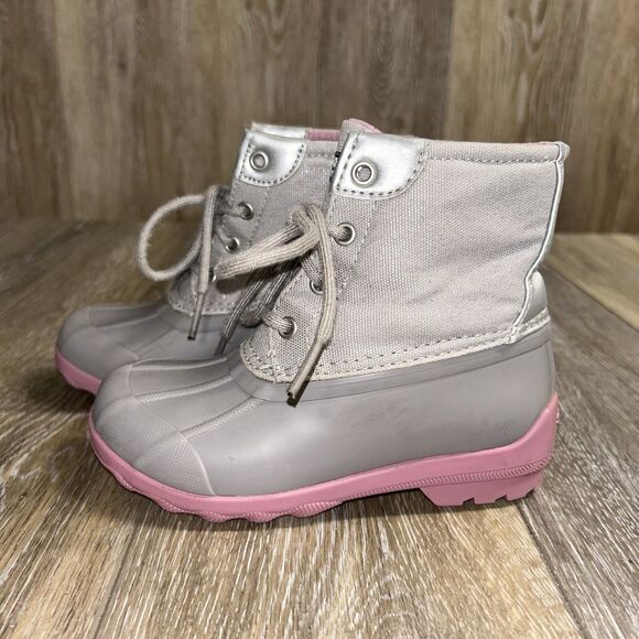 Sperry Port Girls Youth US Size 11M Gray Pink Outdoor Duck Rain Boots SCL162060 - Picture 5 of 11